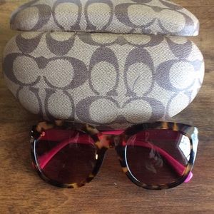 Coach leopard and pink sunglasses.